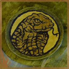 Wooden plate "Exsisto" yellow heretic version (HH-DP-48)
