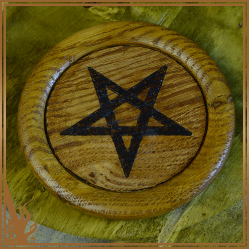 Wooden cup coaster "Pentagram"